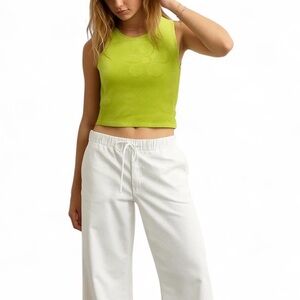 LE LIS Collection Green Flower Cropped Top {Small}